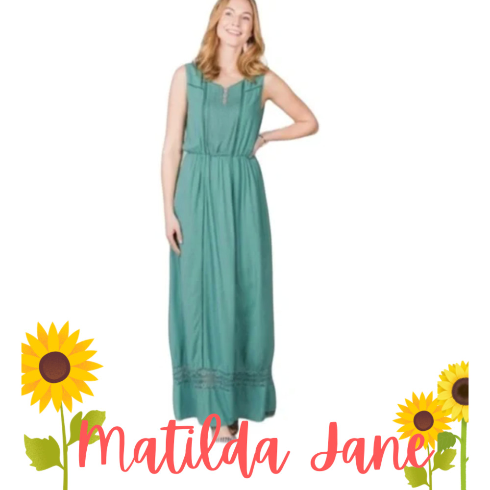 Matilda Jane Down in the Valley Dress with Joanna Gaines Size S Green